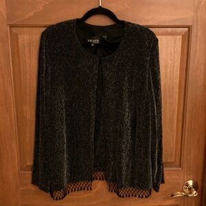 Xscape Black Jacket with Fringe Detail